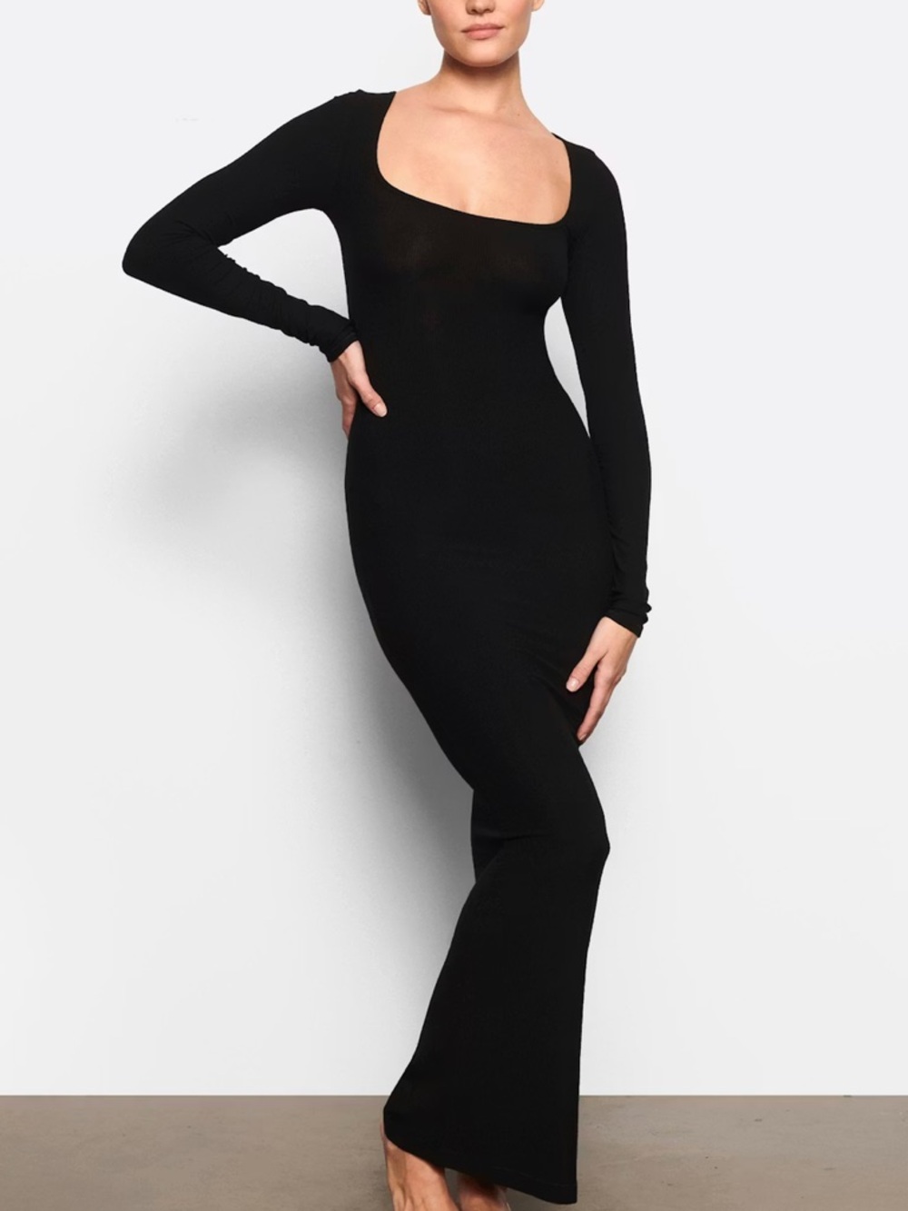 *NWOT* SKIMS Soft Lounge Long Sleeve Dress — Onyx